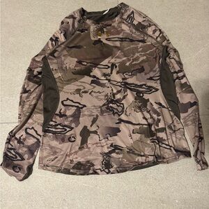 Kids under armour camo Performance Long Sleeve Top - Brown/Tan